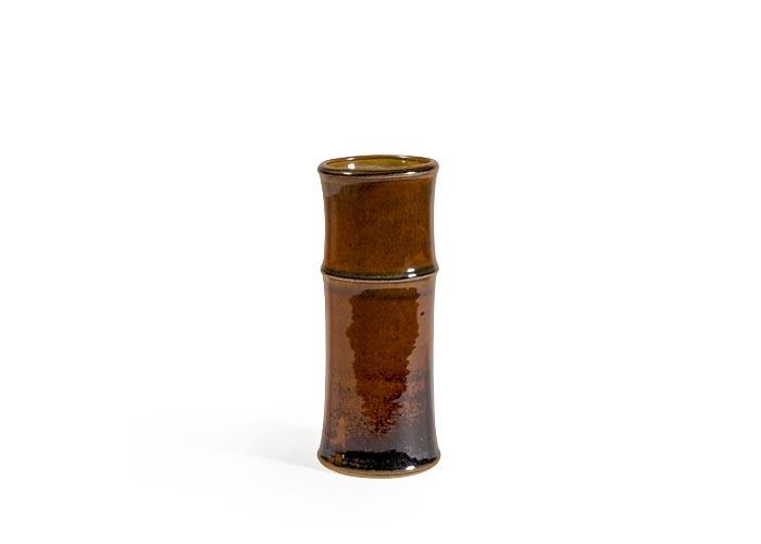 petit vase bambou brun